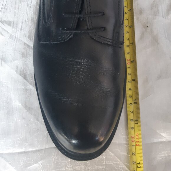 Benchmark SZ 12W Men's Derby Shoes Black Leather, Rubber Sole - Picture 7 of 10